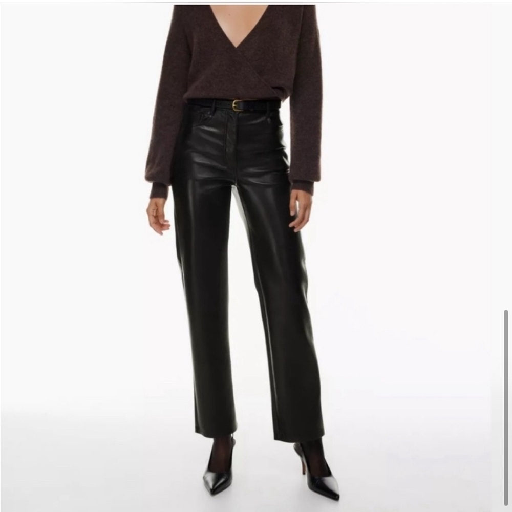 NWT Melina High Rise Cropped Vegan Leather Pant Size  0